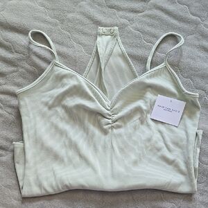 American Eagle Light Green Ribbed Tank Bodysuit